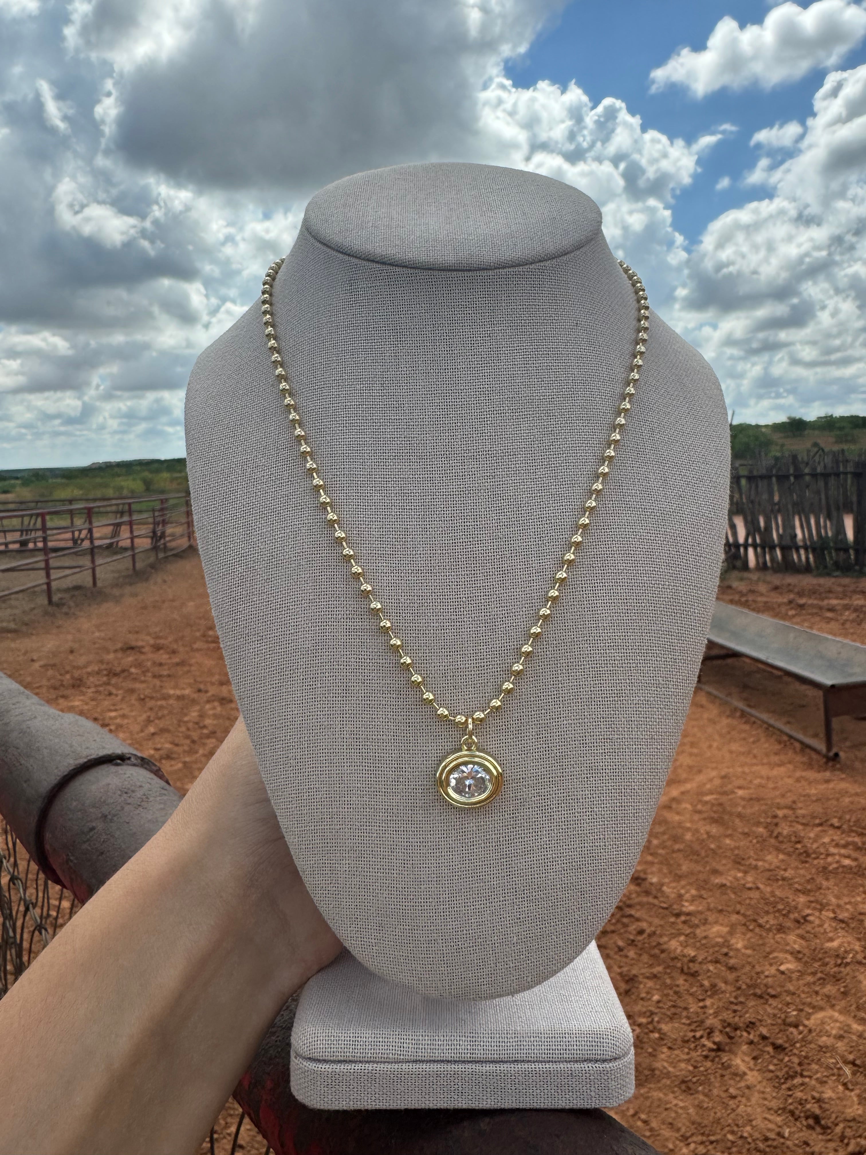 Diamond Stone Necklace