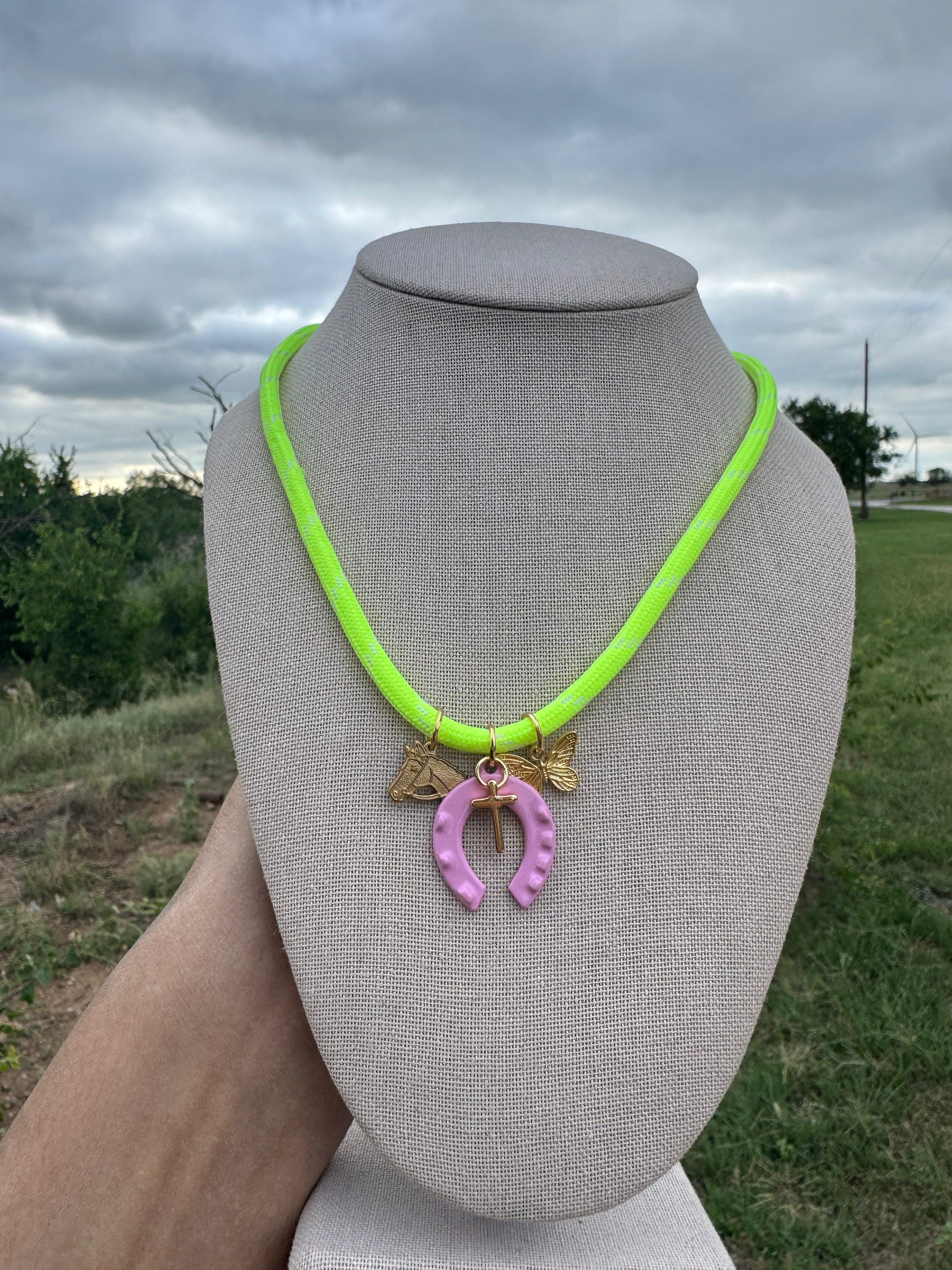 Neon Horse Necklace