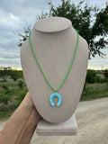 Blue Horseshoe Necklace
