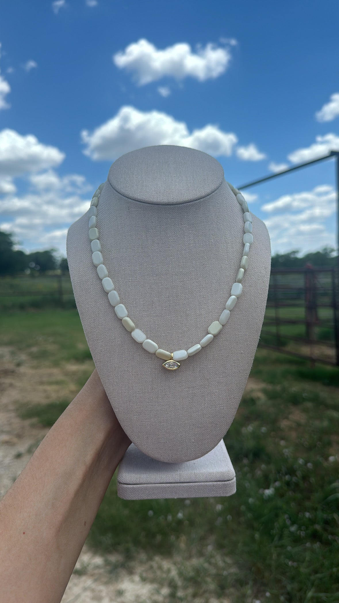 White Eye Necklace