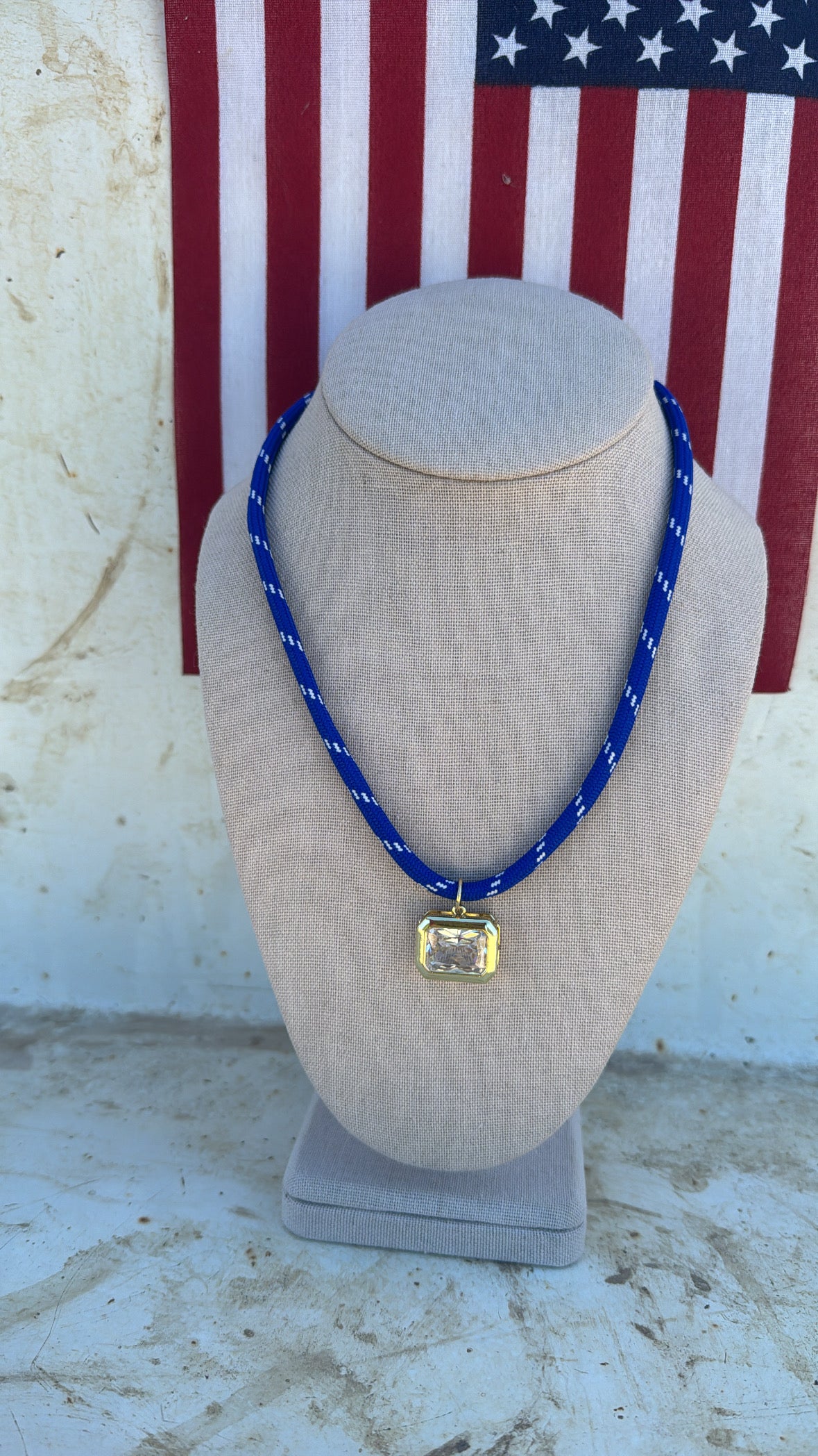 Blue Rhinestone Cord