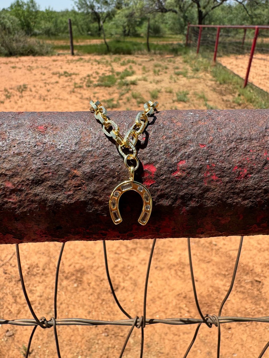Chain Link Gem Horseshoe Bracelet