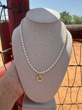 Pearl + Gold Horseshoe