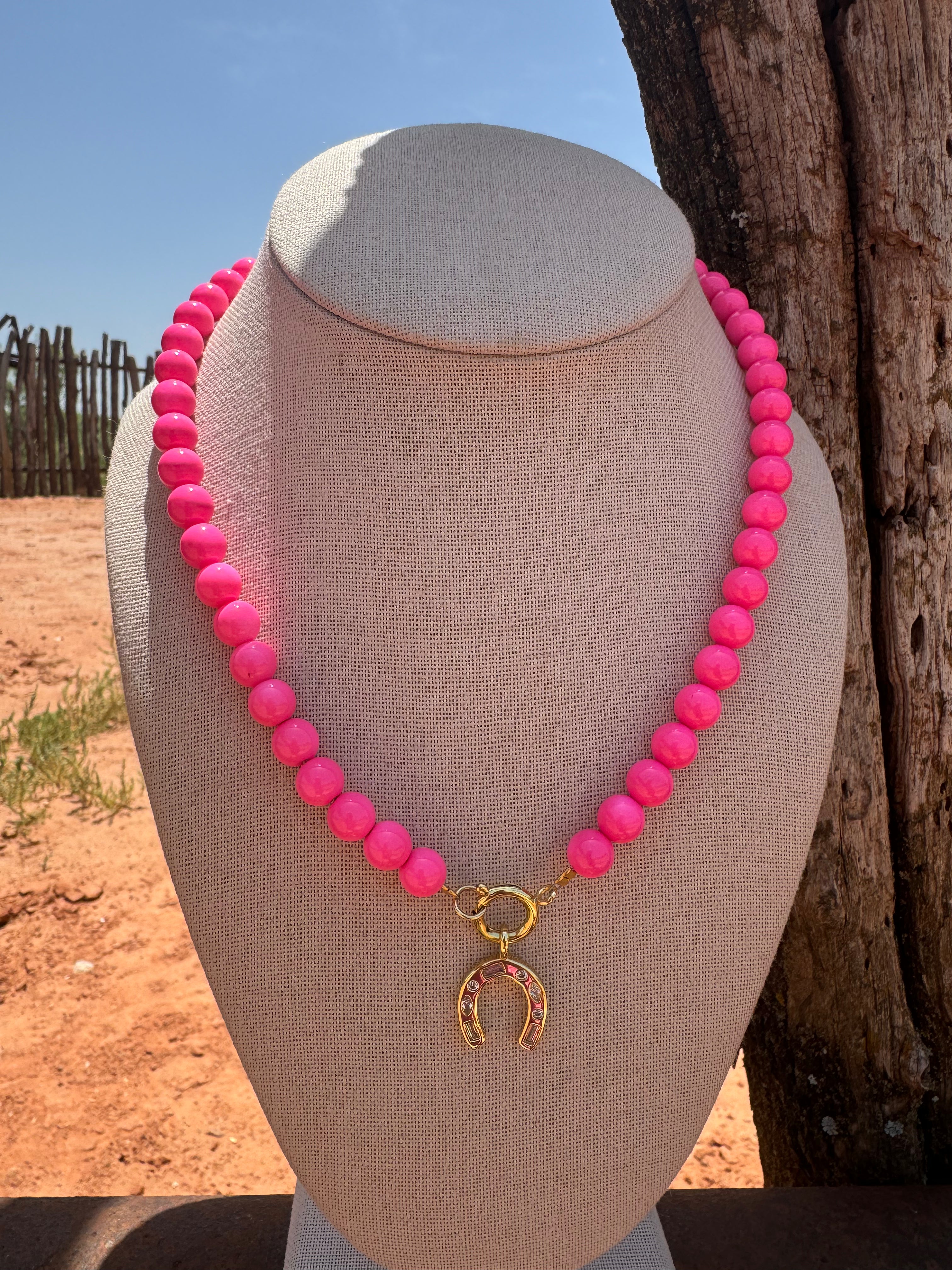 Pink Rhinestone Horseshoe