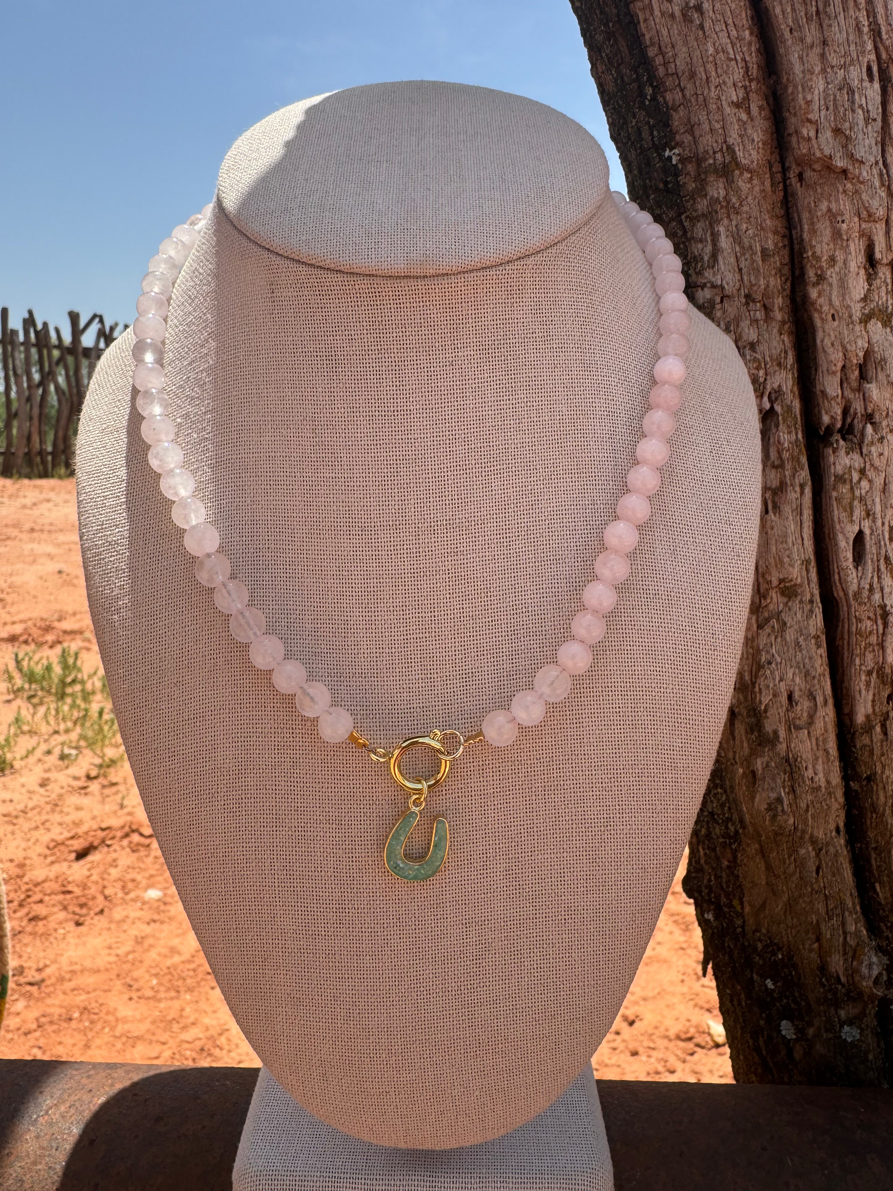 Pink Beaded Horseshoe