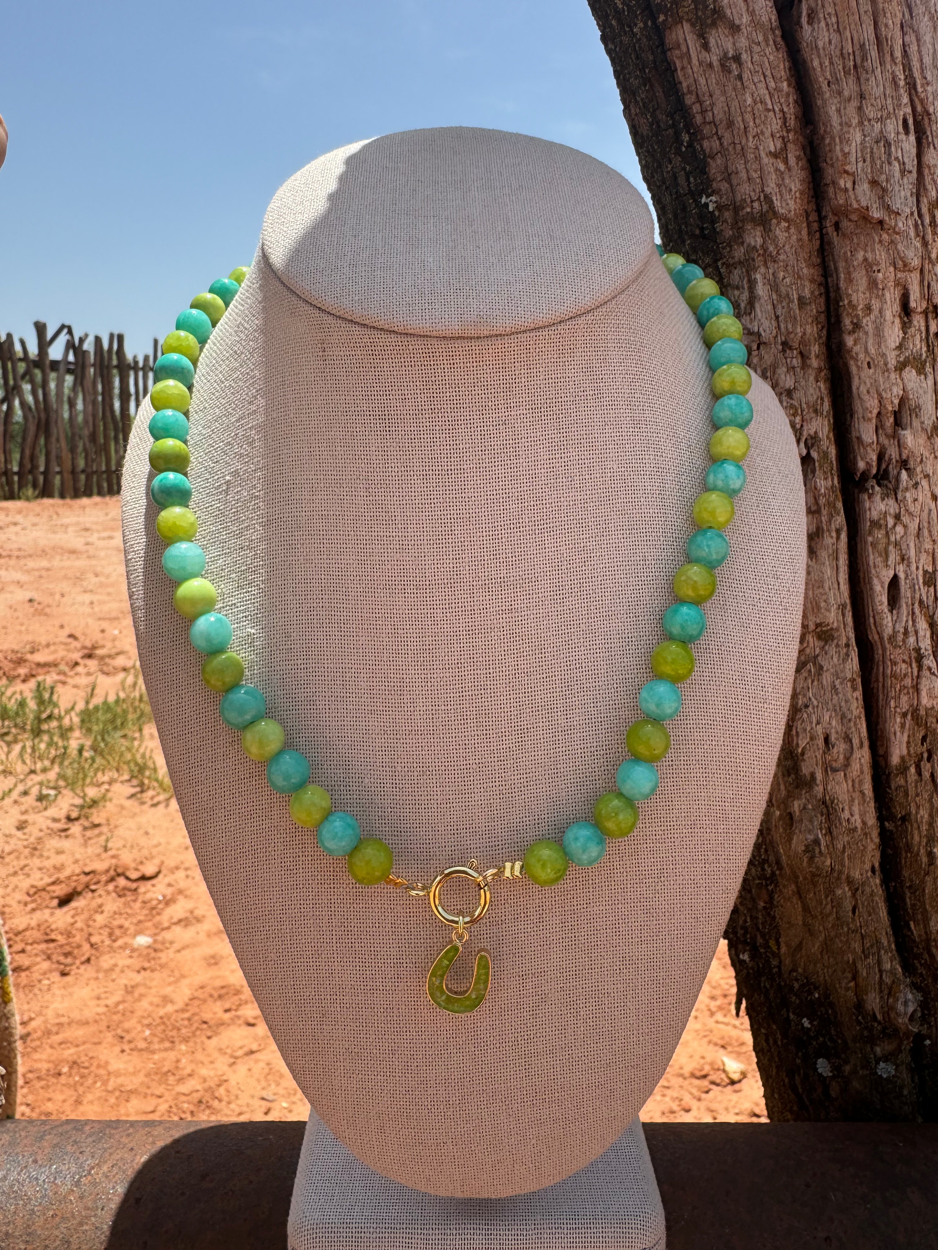 Green Beaded Horseshoe