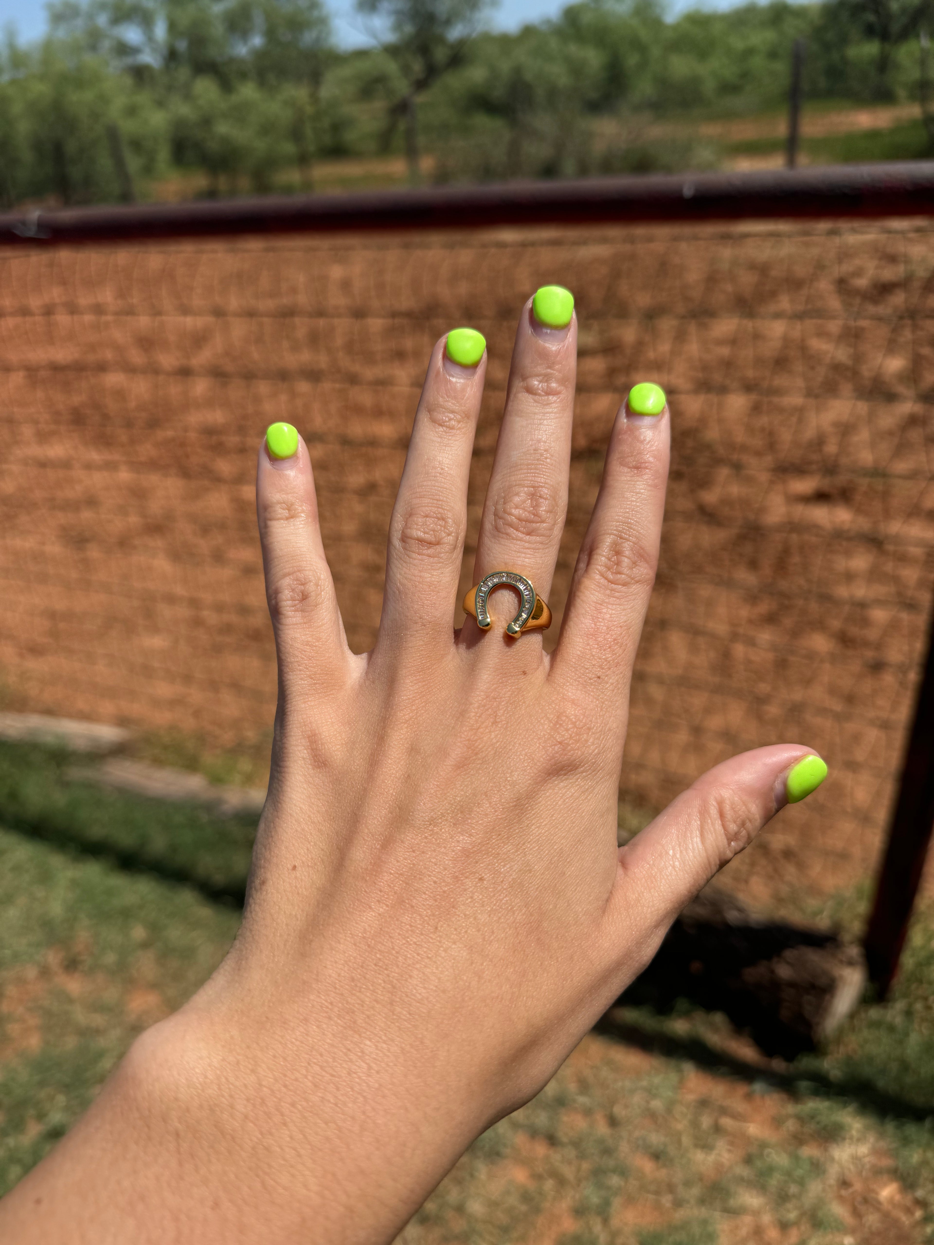 Gold HorseShoe Adjustable Ring