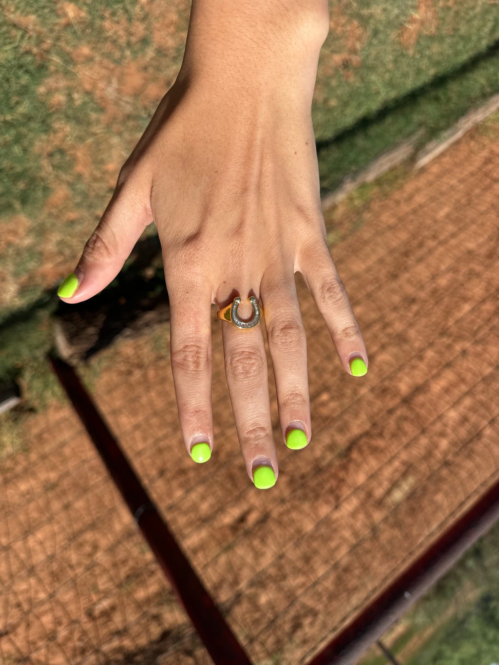 Gold HorseShoe Adjustable Ring
