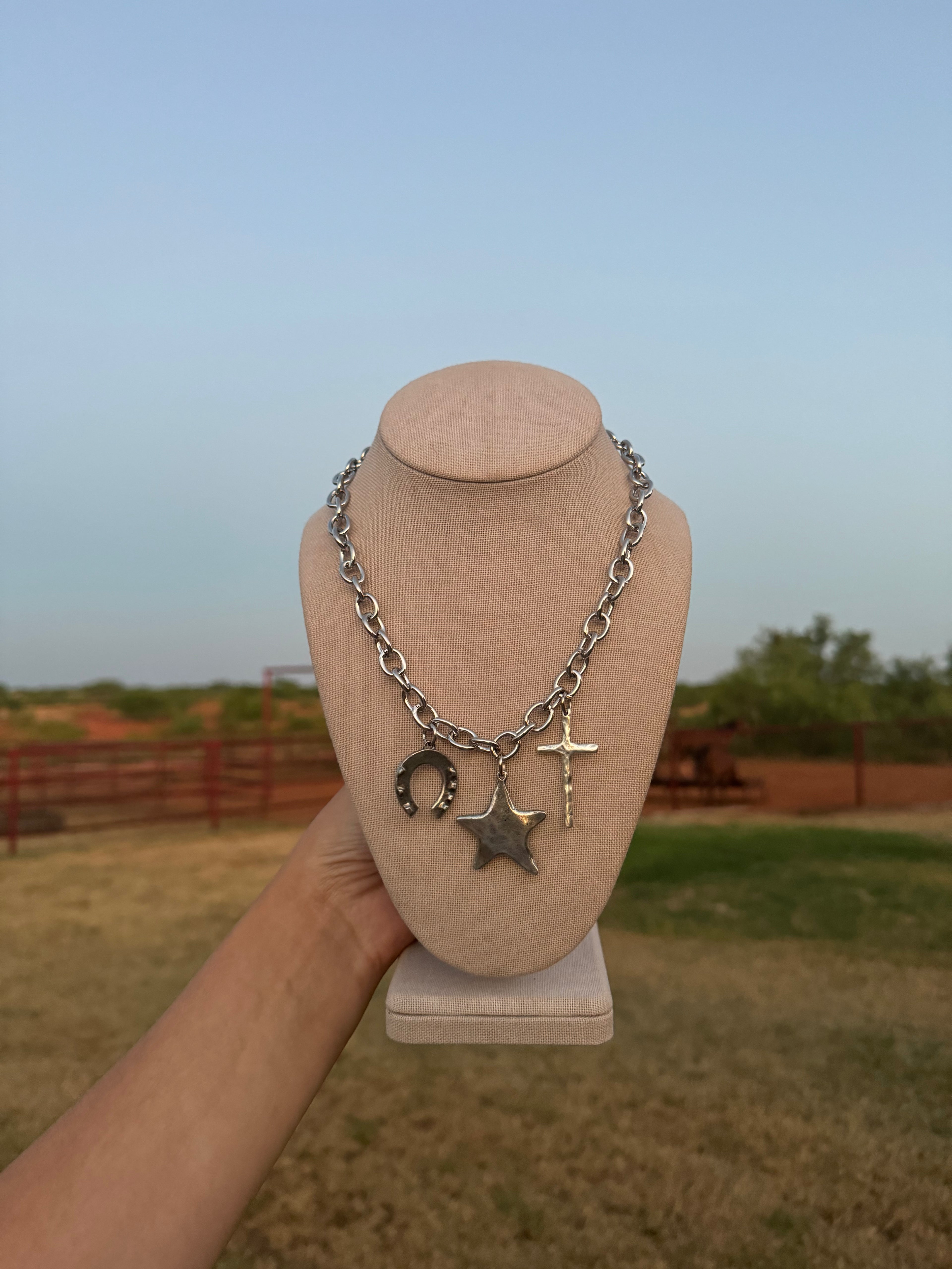 Silver Multi Charm Necklace