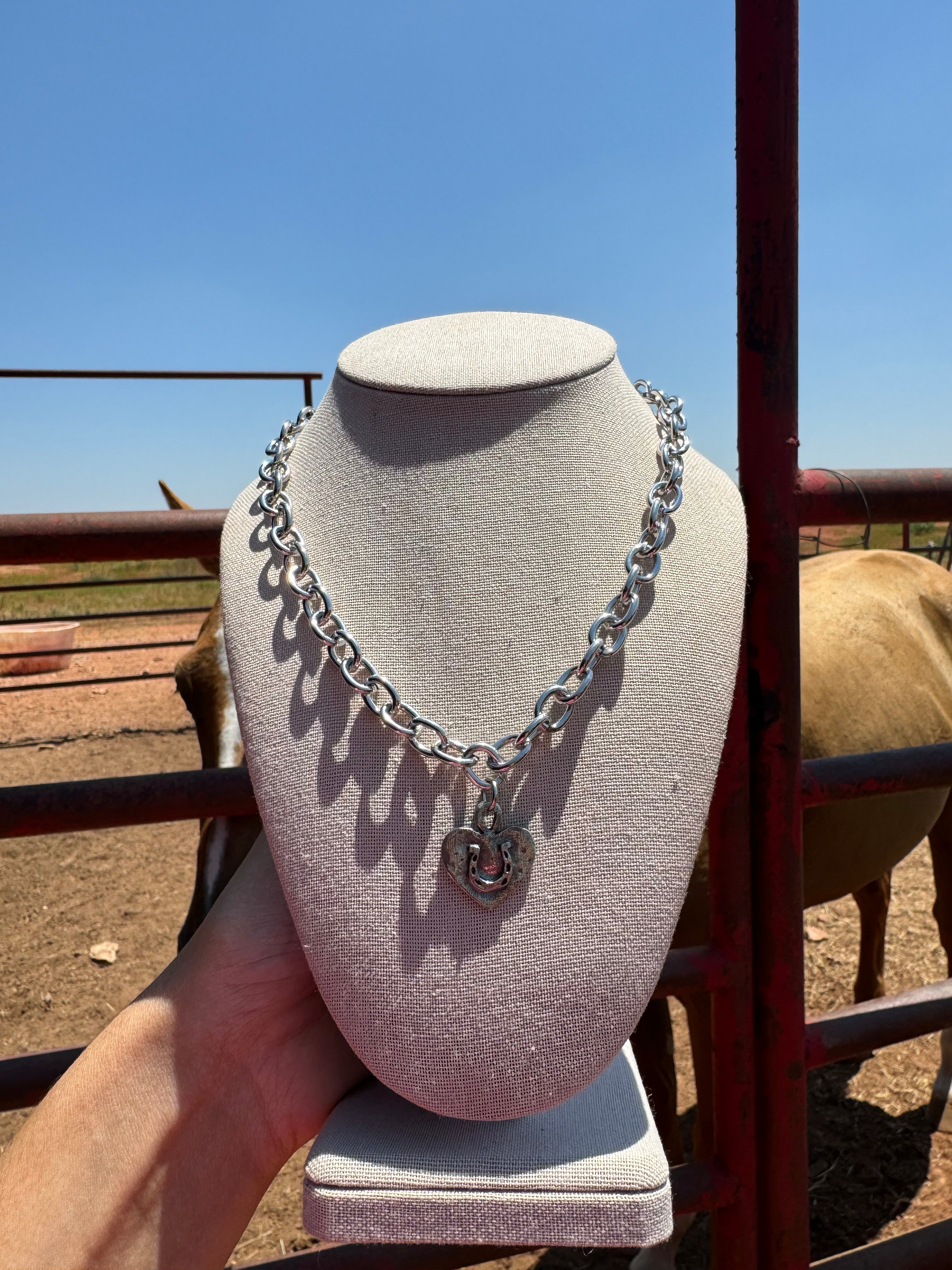 Silver Heart Horseshoe