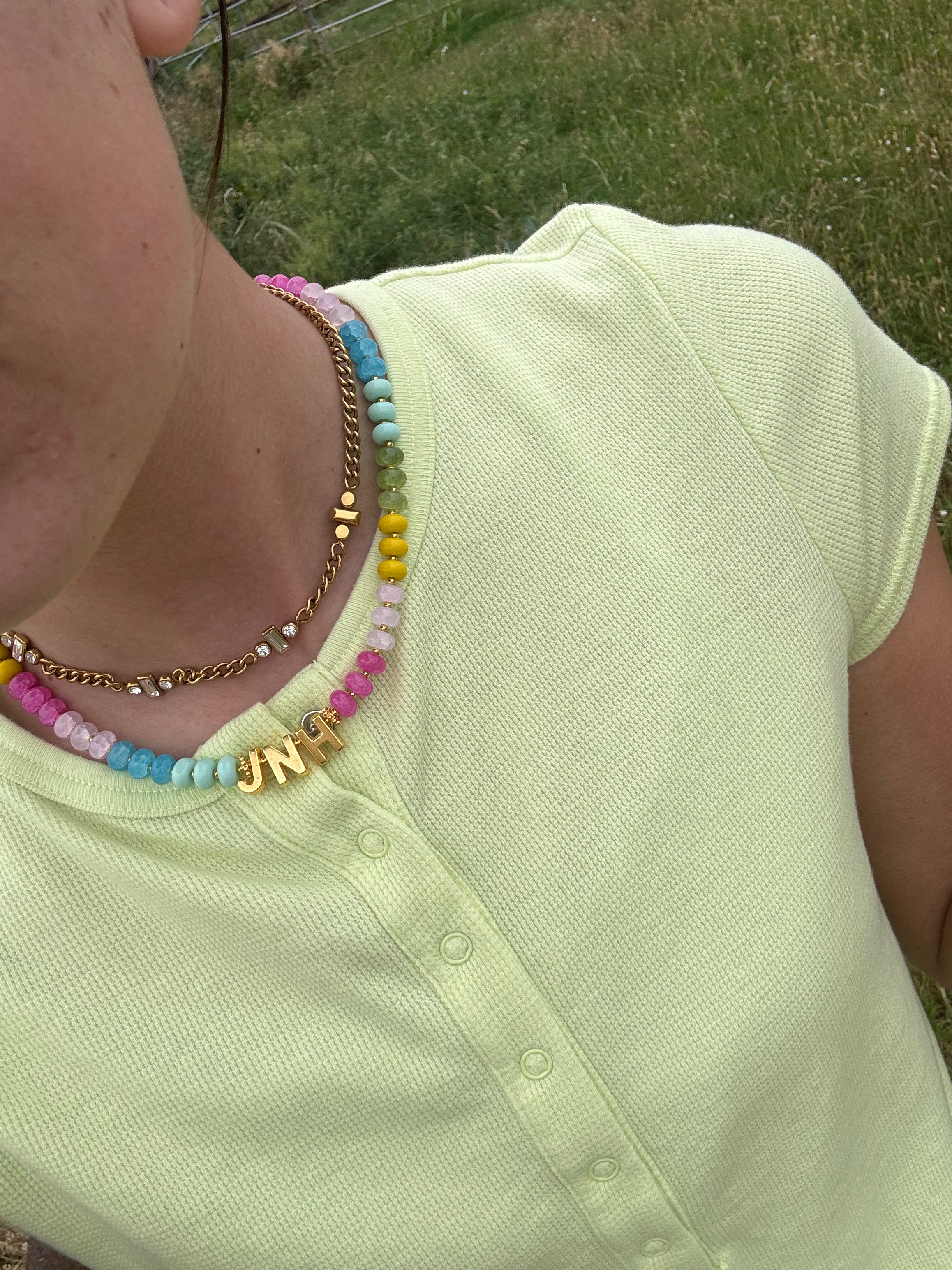 Pastel 3 Initial Necklace
