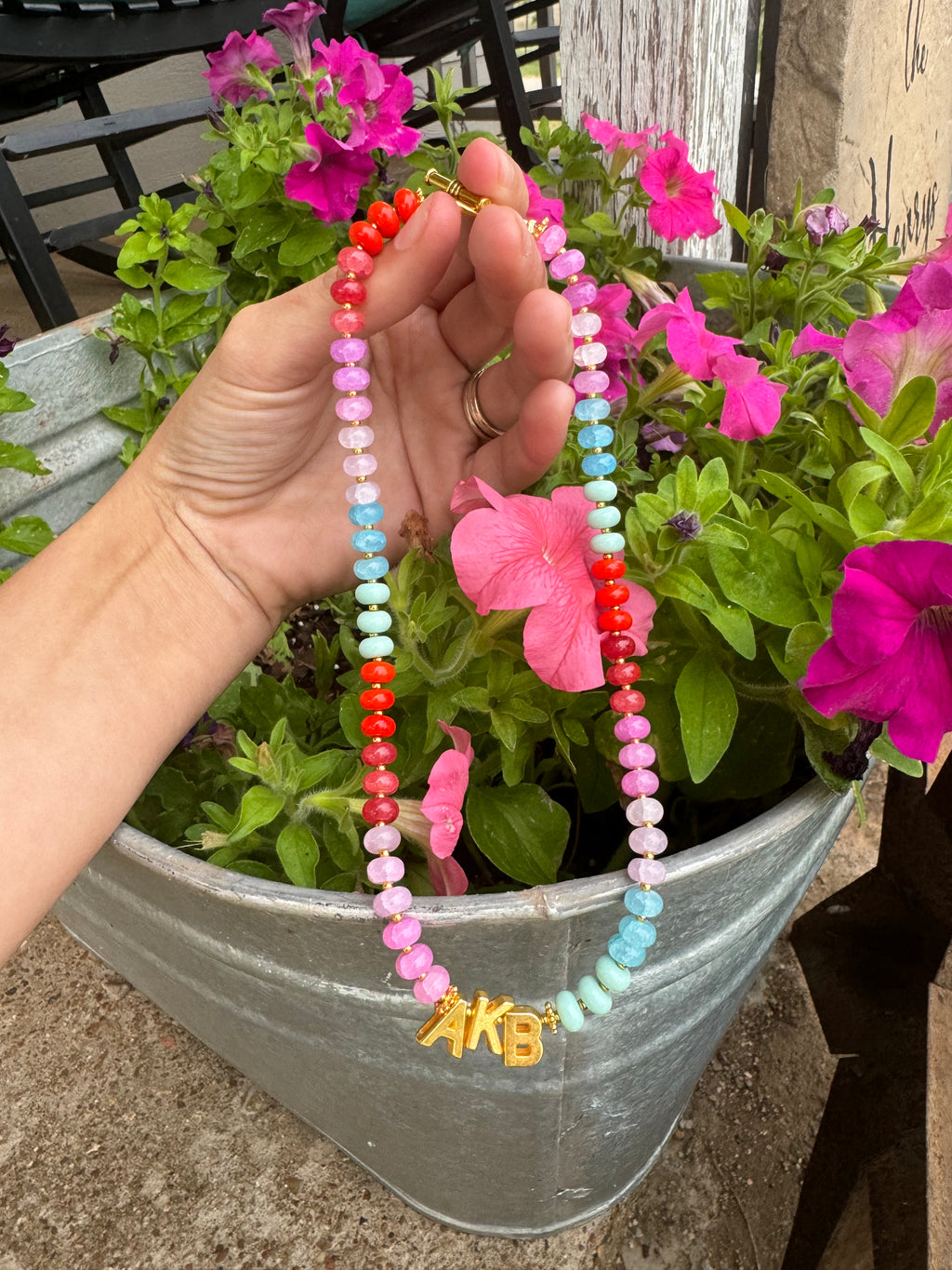 Pastel 3 Initial Necklace