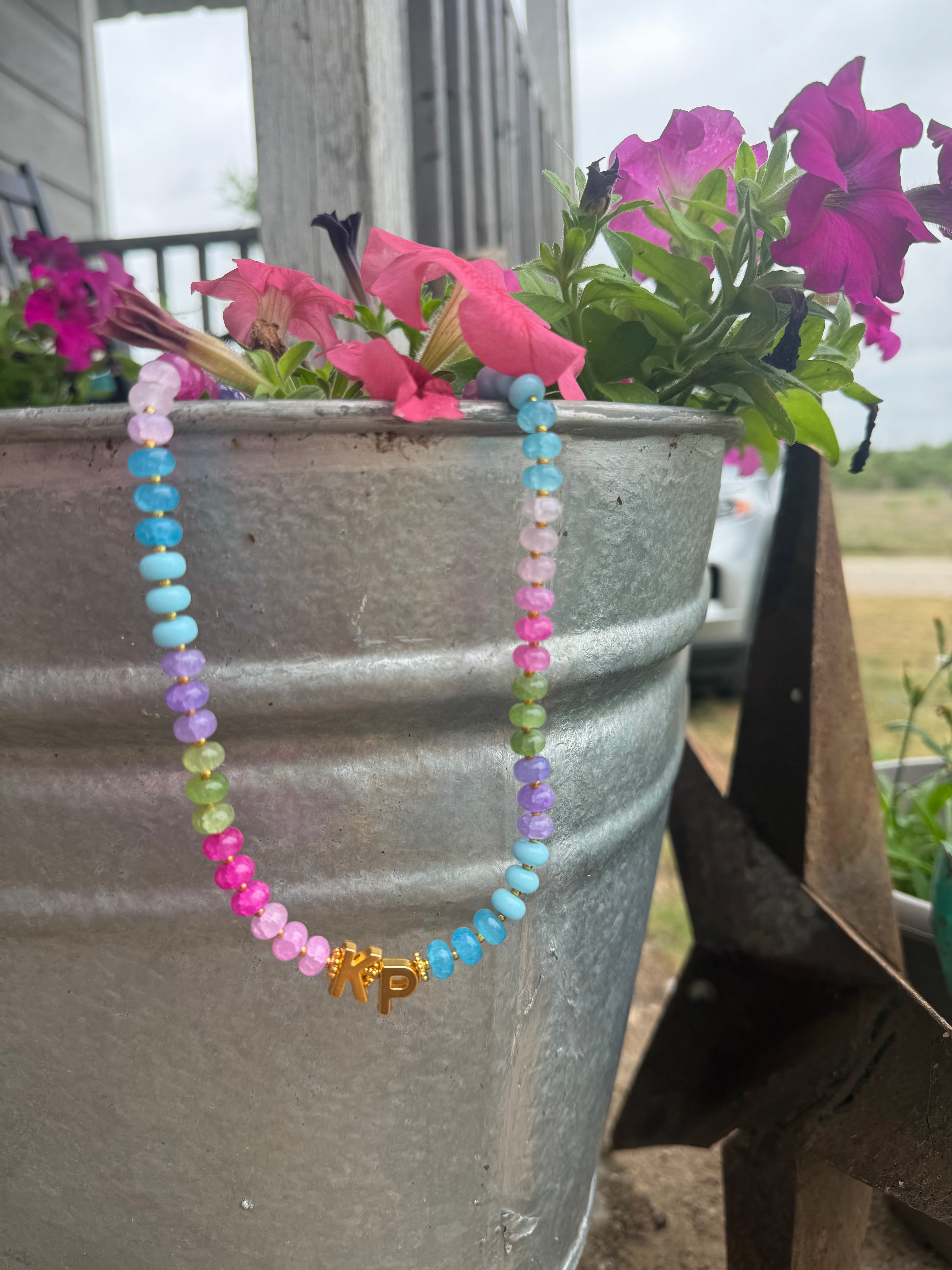 Pastel 2 Initial Necklace